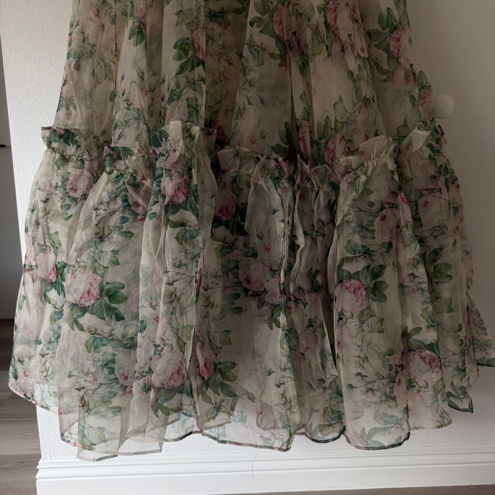 Selkie The Ritz Dress in Garden Roses – Romantic Puff Sleeve Gown M - Picture 3 of 10